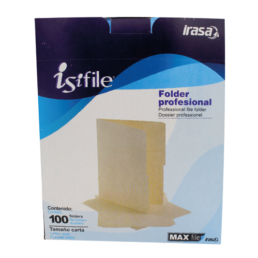 FOLDER MANILA TAMAÑO CARTA IRASA - CAJA DE 100 UND