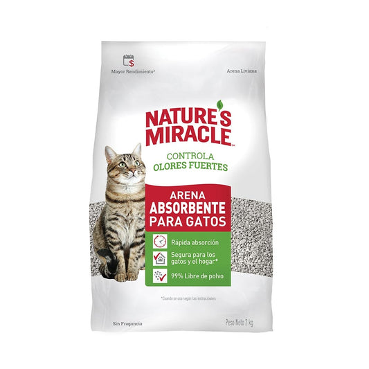 ARENA PARA GATOS NATURE'S MIRACLE ABSORBENTE 2 KG