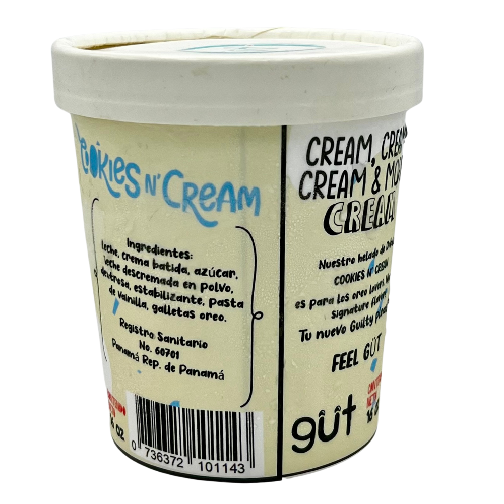 HELADO GUT COOKIES N’ CREAM 16 OZ