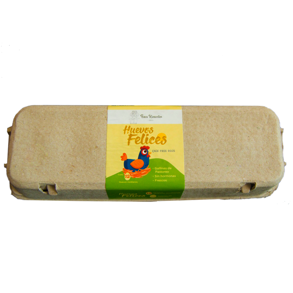 HUEVOS FELICES MEDIANOS - GALLINAS DE PASTOREO - 1 DOCENA