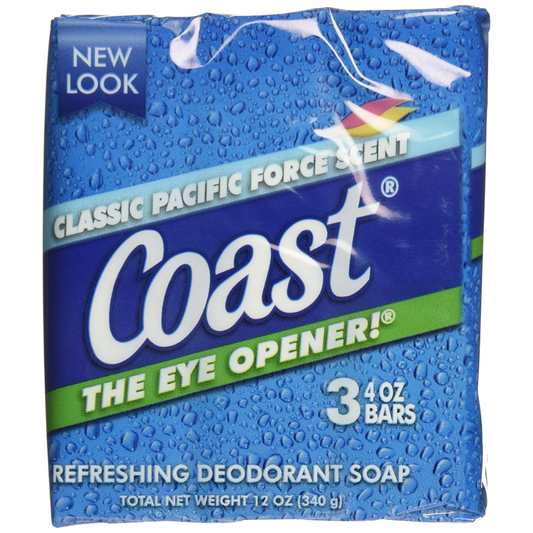 JABÓN DE BAÑO EN BARRA COAST PACIFIC FORCE 3 PACK 4 OZ