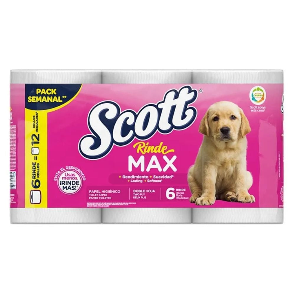 PAPEL HIGIENICO SCOTT RINDEMAX 6 ROLLO