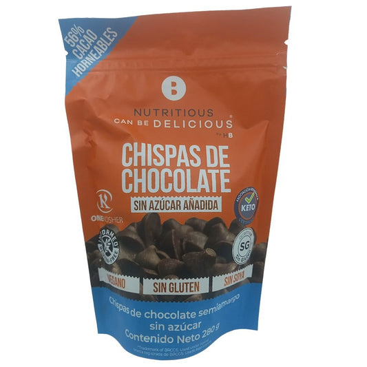 CHISPAS DE CHOCOLATE SIN AZÚCAR HEALTHY BRAND 280 GR