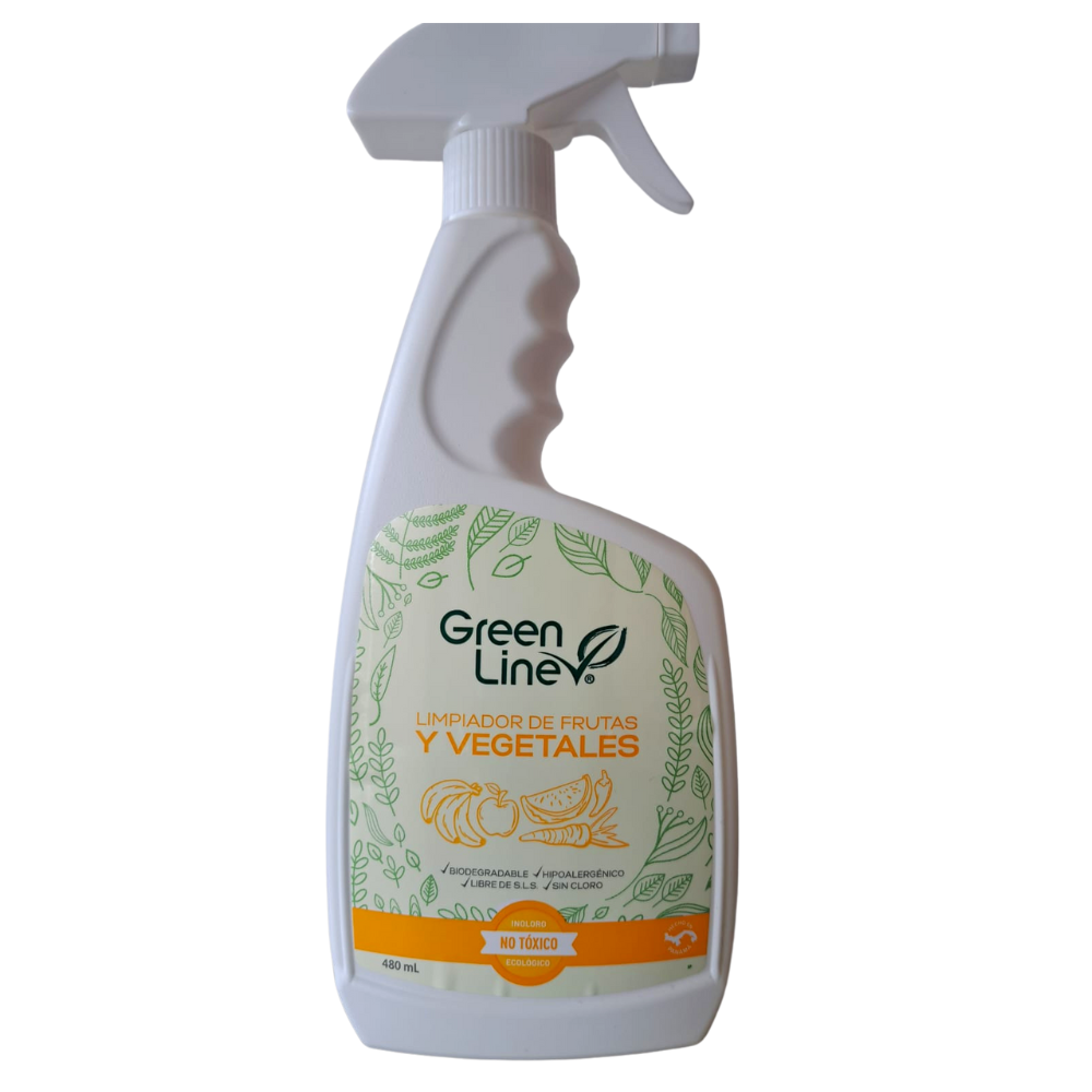 LIMPIADOR DE FRUTAS Y VEGETALES CON ATOMIZADOR GREEN LINE 480 ML