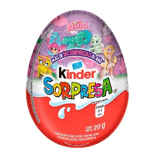 CHOCOLATE KINDER SORPRESA NIÑA 20 GR