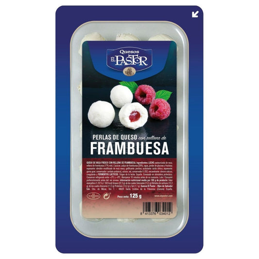 PERLAS DE QUESO CON RELLENO DE FRAMBUESA EL PASTOR 125 GR