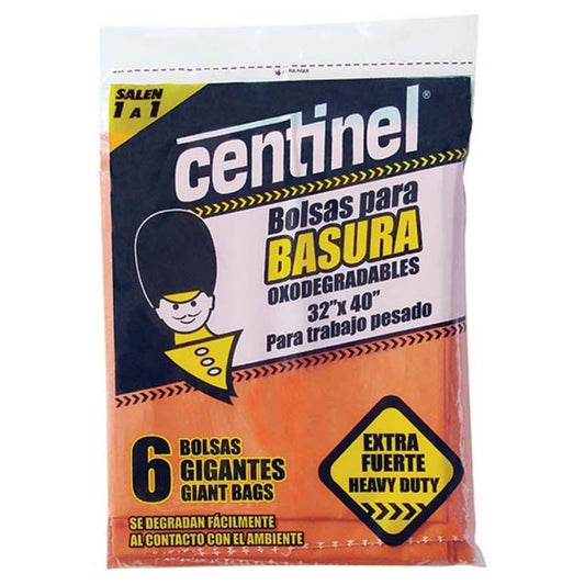BOLSAS DE BASURA JUMBO CENTINEL 37 X 50 6 UND