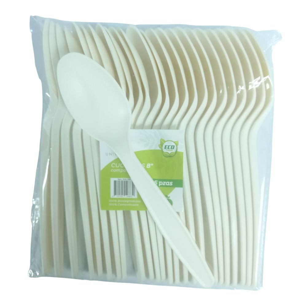 CUCHARAS COMPOSTABLE UNIVERDE 25 UND