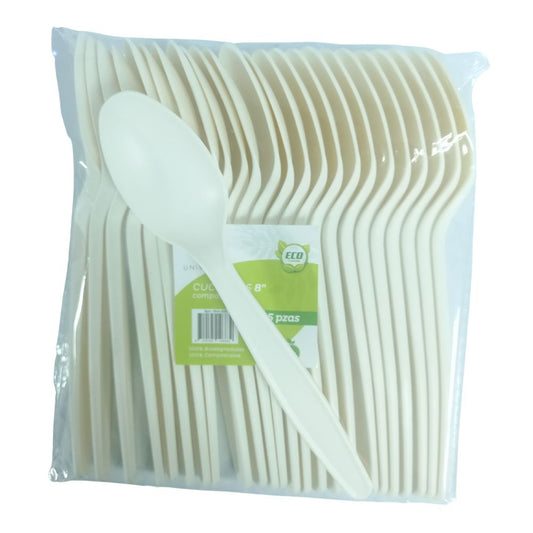 CUCHARAS COMPOSTABLE UNIVERDE 25 UND