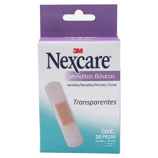 BANDITAS PLÁSTICAS TRANSPARENTE NEXCARE 20 UND
