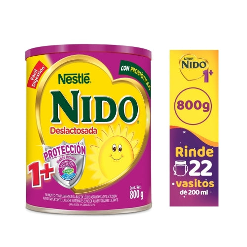 NESTLE NIDO 1+ DESLACTOSADA  ALIMENTO COMPLEMENTARIO A BASE DE LECHE INSTANTANEA LATA 800G