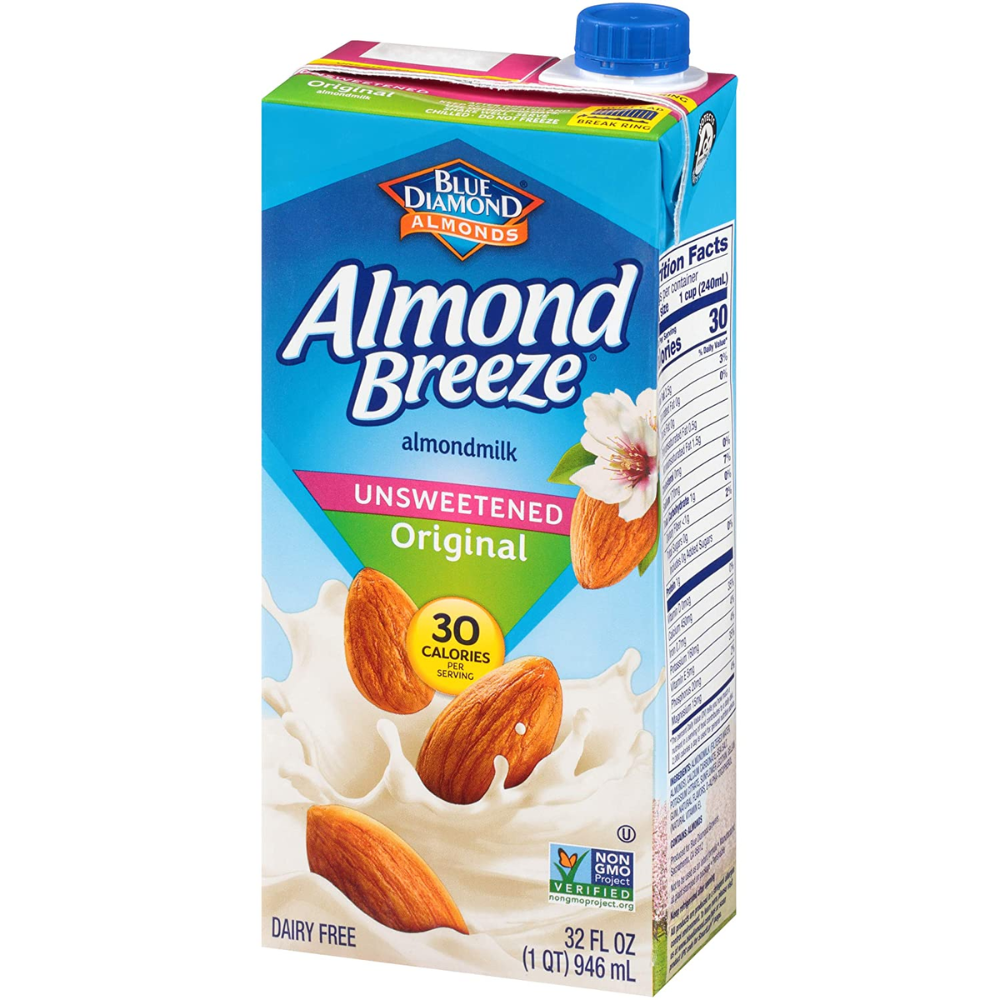 LECHE DE ALMENDRA ALMOND BREEZE UNSWEETENED 946 ML