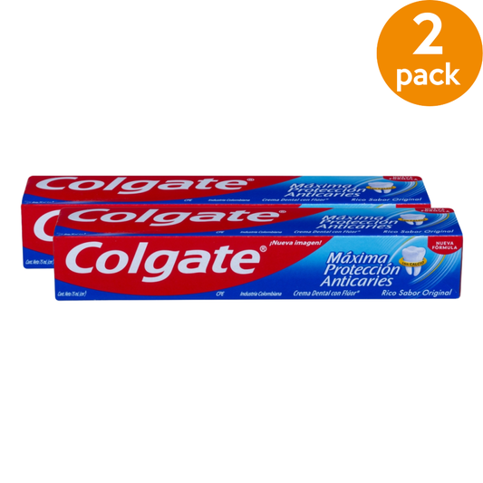 PASTA DENTAL COLGATE MAXIMA PROTECCION ANTICARIES 75 ML 2 PACK