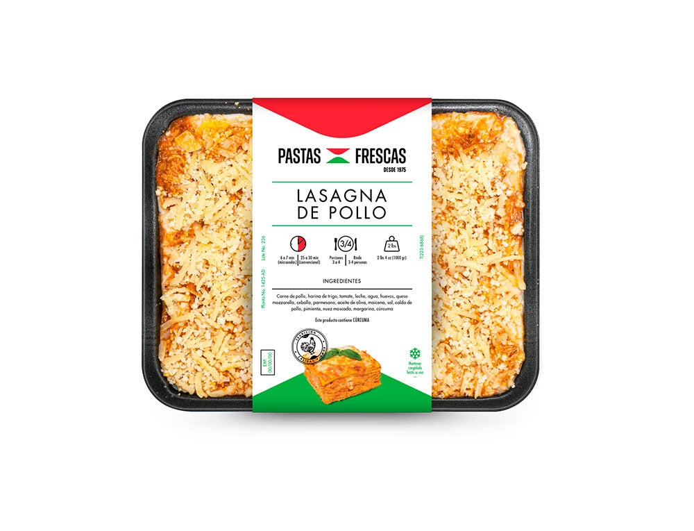 LASAÑA DE POLLO PASTAS FRESCAS HORNO 1-2 PORCIONES 624 GR