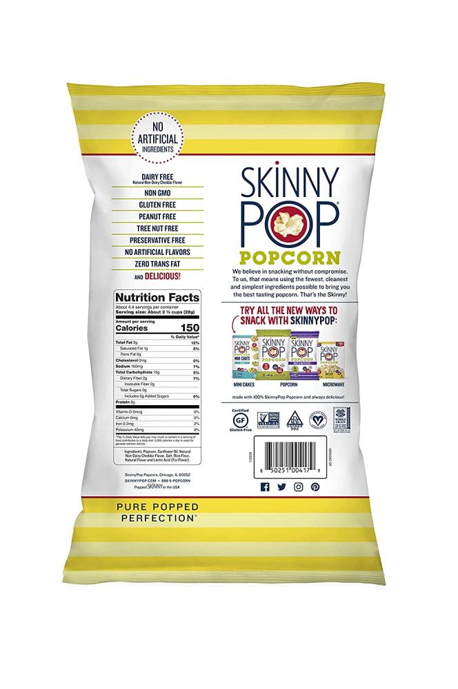 POPCORN SKINNY POP CHEDDAR 4.4 OZ