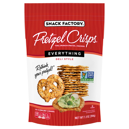 PRETZEL CRISPS EVERYTHING SNACK FACTORY 7.2 OZ
