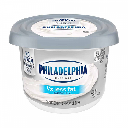 QUESO CREMA PHILADELPHIA PLAIN 1/3 LESS FAT SOFT 12 OZ