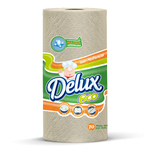 PAPEL TOALLA DELUX 1 ROLLO NATURAL