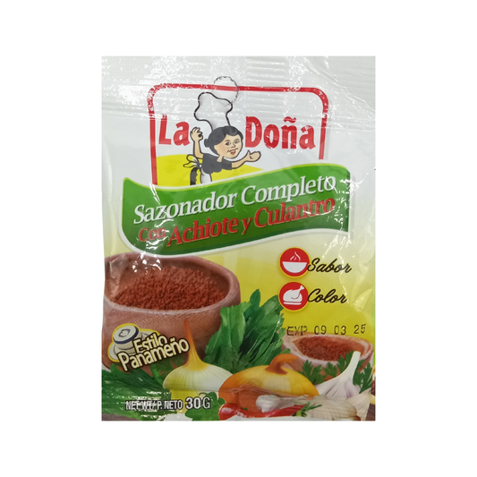 SAZONADOR COMPLETO CON ACHIOTE Y CULANTRO LA DOÑA 30 GR