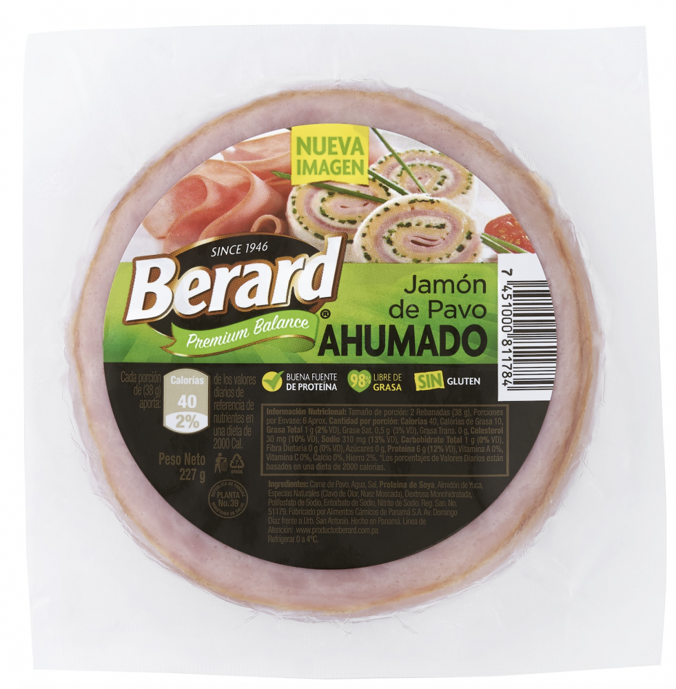 JAMON BERARD AHUMADO DE PAVO 227 G