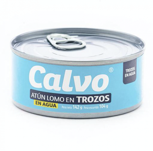 CALVO LOMO DE ATUN TROZOS EN AGUA 142 GR