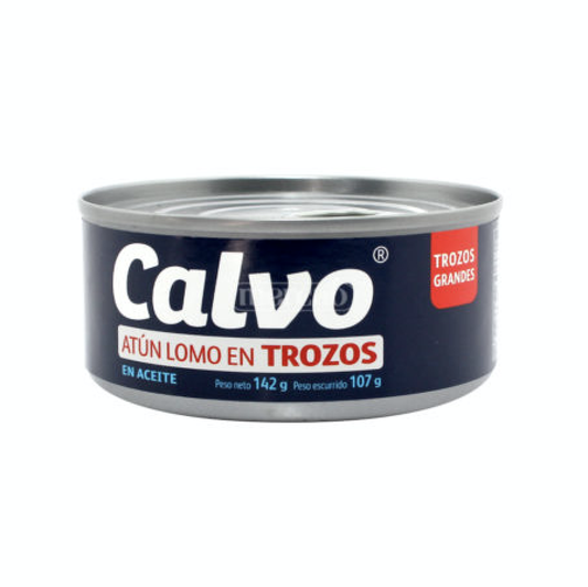 LOMO DE ATUN CALVO TROZOS EN ACEITE VEGETAL 142 GR