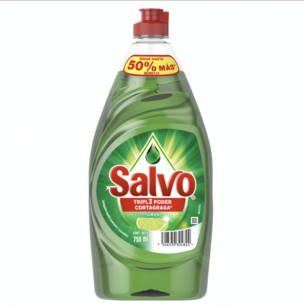 JABON LAVAPLATOS SALVO LIMON LIQUIDO 750 ML