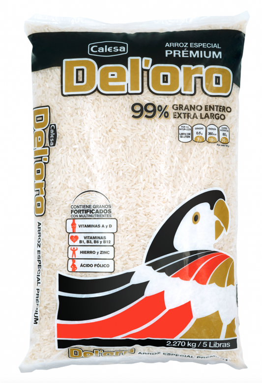 ARROZ ESPECIAL DEL ORO PREMIUM 99% GRANO ENTERO EXTRA LARGO 5 LIBRAS
