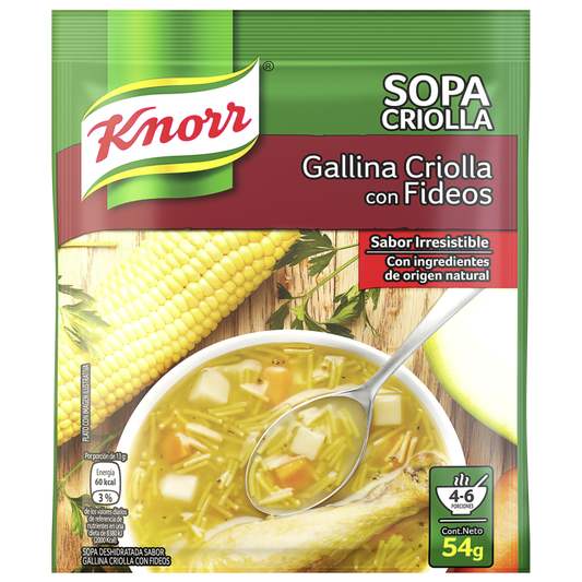 SOPA KNORR GALLINA CRIOLLA CON FIDEOS