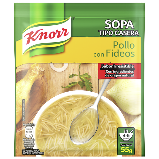 SOPA KNORR POLLO CON FIDEOS