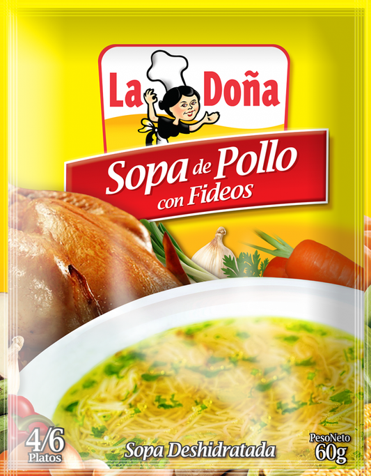 SOPA DE POLLO CON FIDEO LA DOÑA