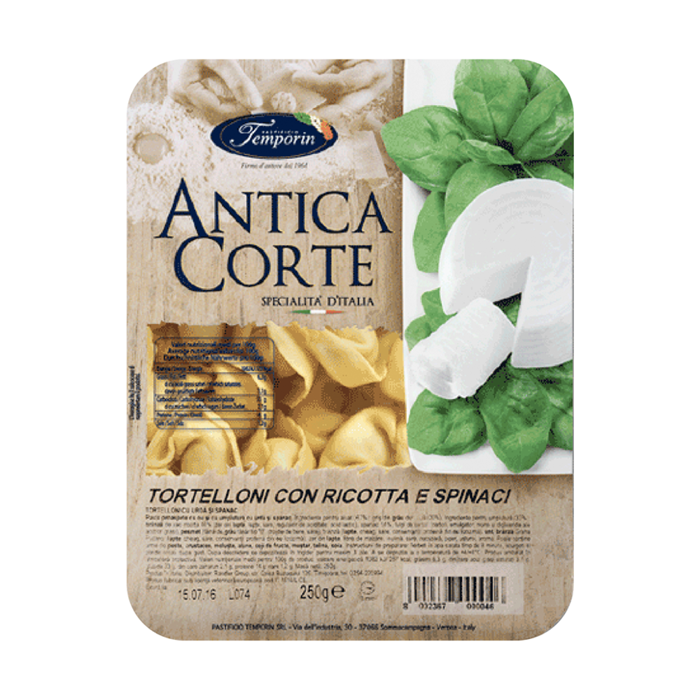 PASTA TORTELLONI TEMPORIN CON RICOTTA Y ESPINCA 250 G