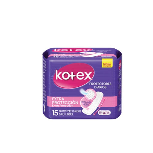 TOALLAS SANITARIAS KOTEX PROTECCION DIARIA LARGO 15 UN