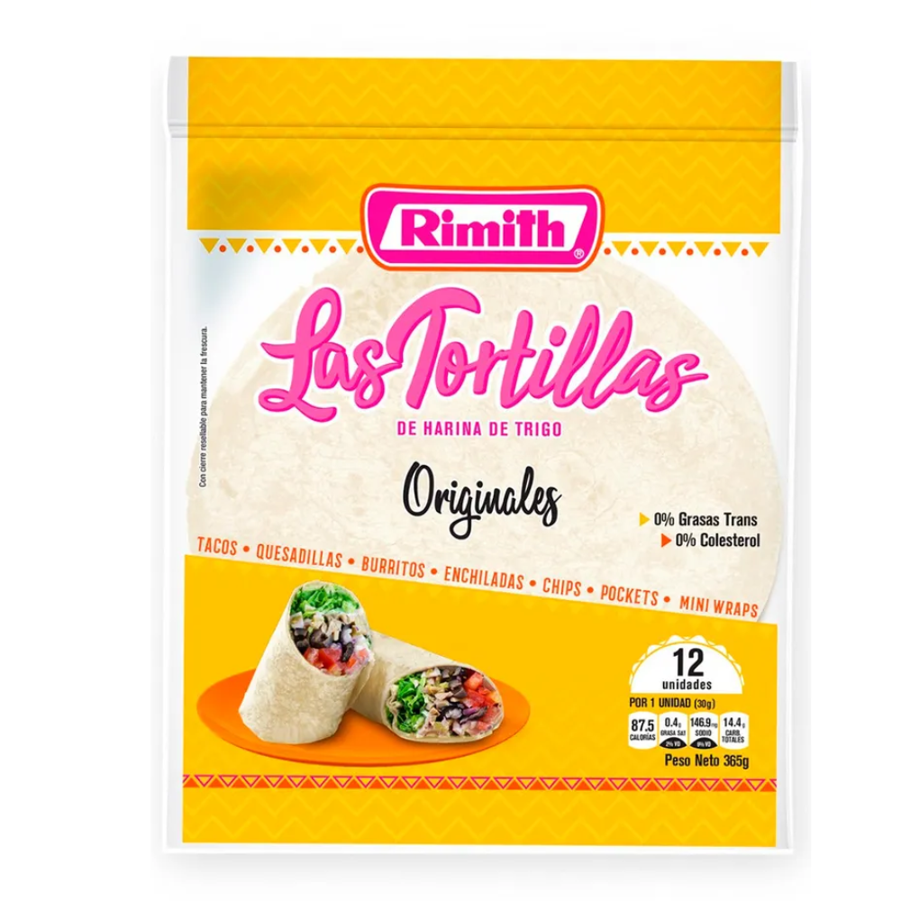 TORTILLA DE HARINA DE TRIGO ORIGINAL RIMITH  12 UND