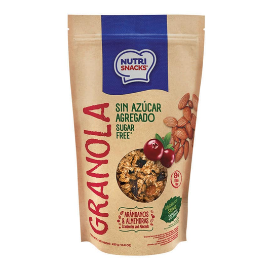GRANOLA SUGAR FREE ARANDANOS NUTRISNACKS 420gr