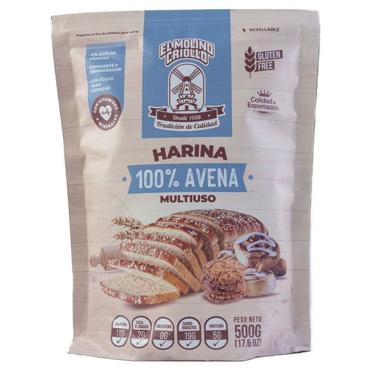 HARINA DE AVENA MULTIUSO MOLINO CRIOLLO 500 GR