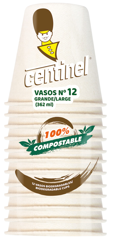 VASO COMPOSTABLE CENTINEL #12 12 UNI
